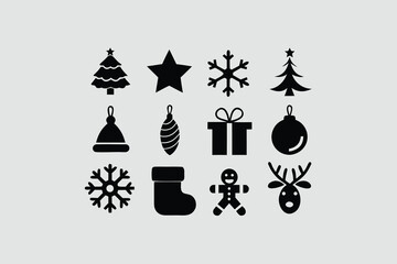  silhouette vector illustration featuring a collection of Christmas.