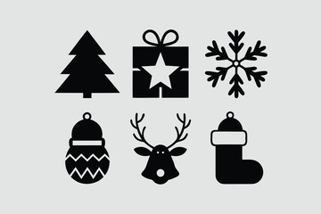  silhouette vector illustration featuring a collection of Christmas.