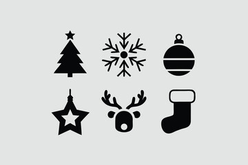  silhouette vector illustration featuring a collection of Christmas.