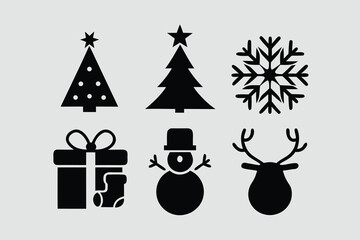  silhouette vector illustration featuring a collection of Christmas.