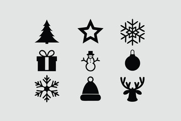  silhouette vector illustration featuring a collection of Christmas.