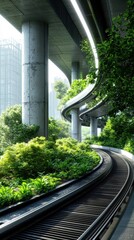 Elevated Railway with Greenery