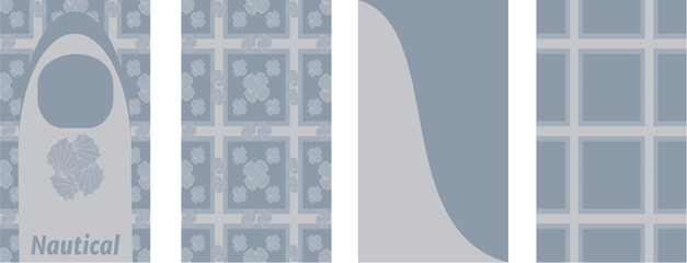  Nautical light blue shell design and template concepts for online, website, social media, posters, marketing, or cards. 