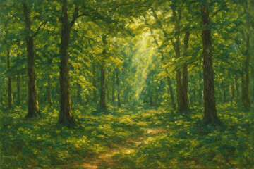 Obraz premium sun rays in the forest