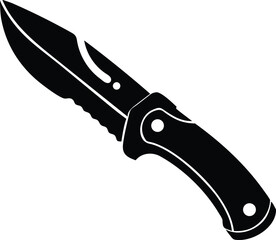 Realistic Open Pocket Knife Artwork Metal Blade Illustration for Adventure and Gear Design