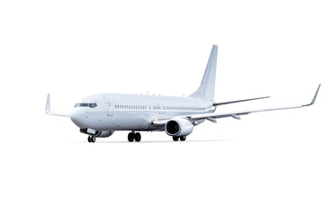 Modern white passenger plane isolated