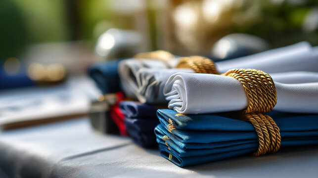 Folded ceremonial flags displayed with honor flag presentation military honors ceremonial flags tribute display respectful arrangement memorial flags honored display with