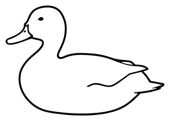 Outline Duck Vector Logo Transparent Image