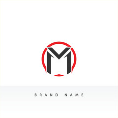 Geometric 'M' Logo within Hexagon Modern Branding Concept