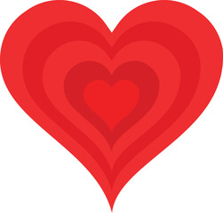 Radiant red heart shape with depth romantic symbol for love and affection design element vector