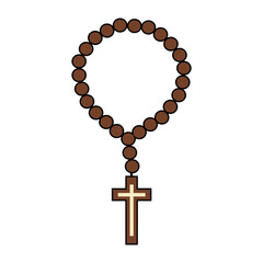 wooden cross isolated on white