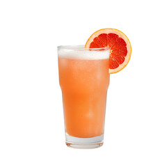 glass of orange juice isolated on white