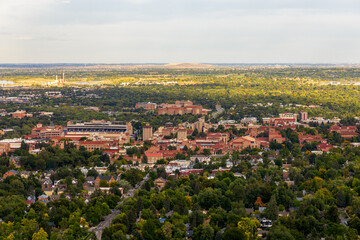 Aerial view of Boulder, Colorado, from Panorama Point in Boulder Mountain Park