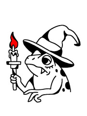 WITCH FROG OCCULT CANDLE MYSTIC MAGIC GRUNGE TATTOO ART