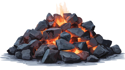 Glowing Embers Pile Hot Coals Burning Charcoal Fire Pit Campfire Image