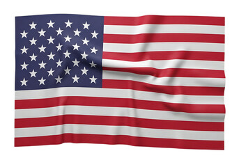 Fototapeta premium American flag waving on isolated transparent background