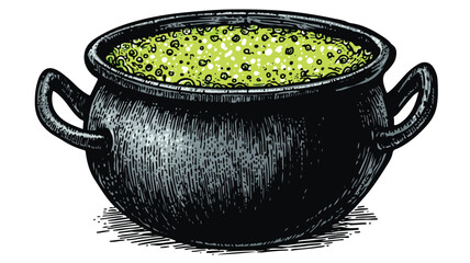 Spooky Halloween Popsicle Treats with Bubbling Green Potion in Black Cauldron