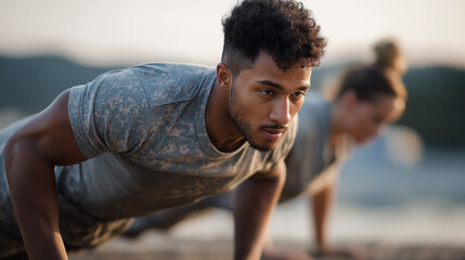 Military personnel conducting physical fitness training PT session physical conditioning military fitness strength training endurance exercises group workout military