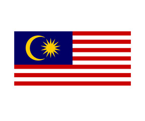 Official flag of Malaysia illustration on transparent background. 

