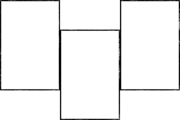 Three blank paper sheets for mockup isolated on transparent background
