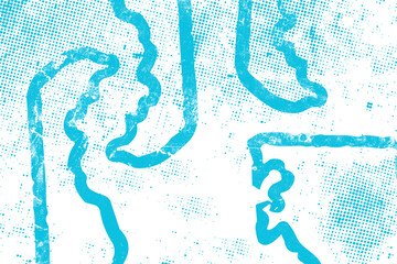 Abstract blue hand drawn illustration isolated on transparent background