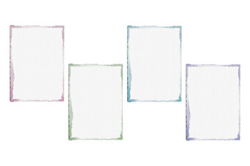 Watercolor frames set isolated on transparent background for design and decoration
