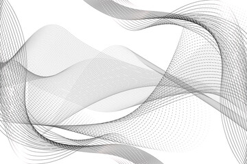 Abstract black and white dotted wave pattern background for creative design isolated on transparent background