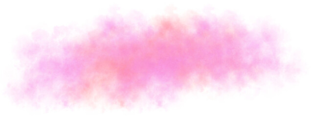 Pink watercolor stain isolated on transparent background for artistic design use
