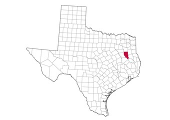 Location Of Cherokee County in Texas Map, USA