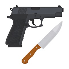 Gun and knife graphic