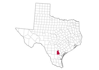 Location Of Live Oak County in Texas Map, USA