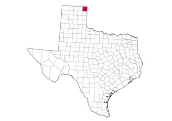 Location Of Lipscomb County in Texas Map, USA