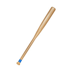 Close-up of a classic baseball bat on white background