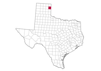 Location Of Hemphill County in Texas Map, USA