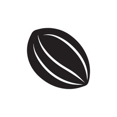 almond nut silhouette icon isolated on white background