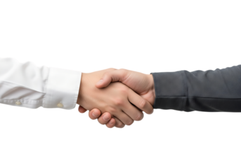 Two people shaking hands isolated on transparent background