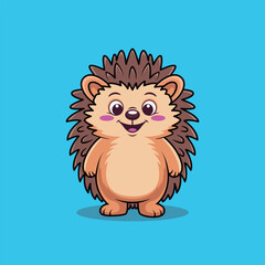 Adorable hedgehog cartoon character smiling sweetly, a delightful addition for children's books, educational materials, and heartwarming designs for kids