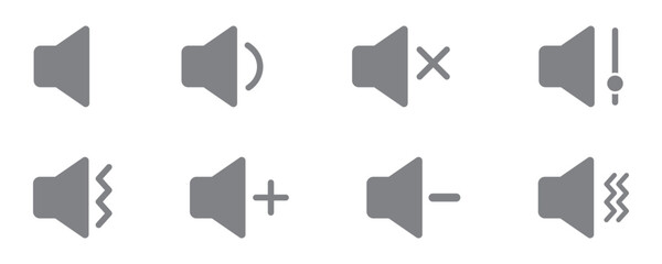 sound on off icons vector in line style . sound volume and mute icon. Volume allow and volume prohibit icon set. Sound and Mute. Volume icon set. EPS