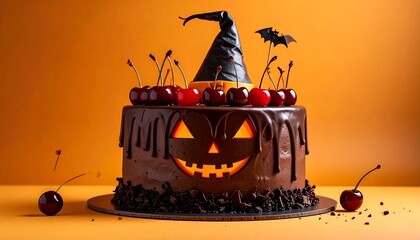 Halloween cake with witch's hat