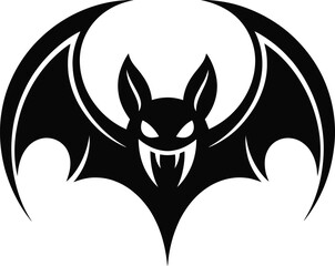 Detailed black bat illustration with spread wings on transparent background silhouette