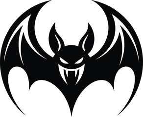 Detailed black bat design with wings spread ideal for graphics on transparent background silhouette
