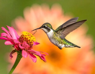 Obraz premium Hummingbird feeding on a flower