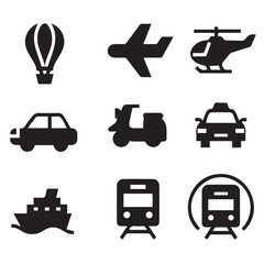Vehicle and transport icons set. Collection of high quality outline symbols for web design, mobile app, infographics