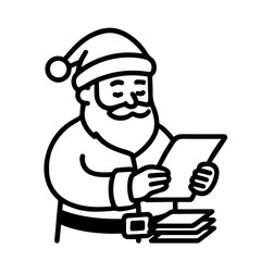 outline icon Santa reading a letter vector on a white background
Vector outline icon of a holiday on a white background