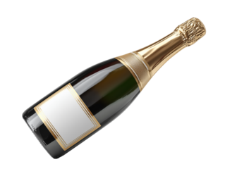 Champagne bottle with blank label