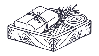 Obraz premium eco soap in handmade box rustic packaging vector