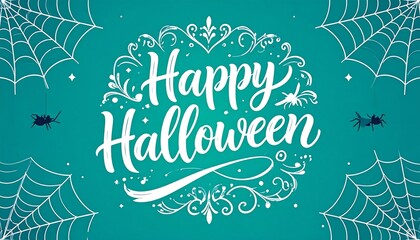 Halloween greeting card with spiderwebs