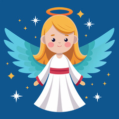 Illustration of a cute angel girl