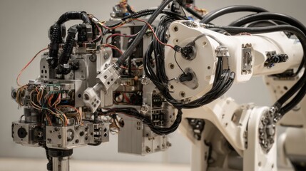 Fototapeta premium Industrial robot arm close up