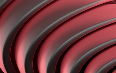Abstract Red and Black Curved Lines Background with Elegant Smooth 3D Folds